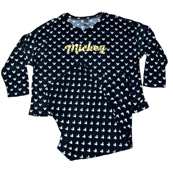 Disney Mickey Mouse Size 3X 22W-24W Sleepwear 2 Piece Pj Set Fleece Top Pants - Picture 1 of 12
